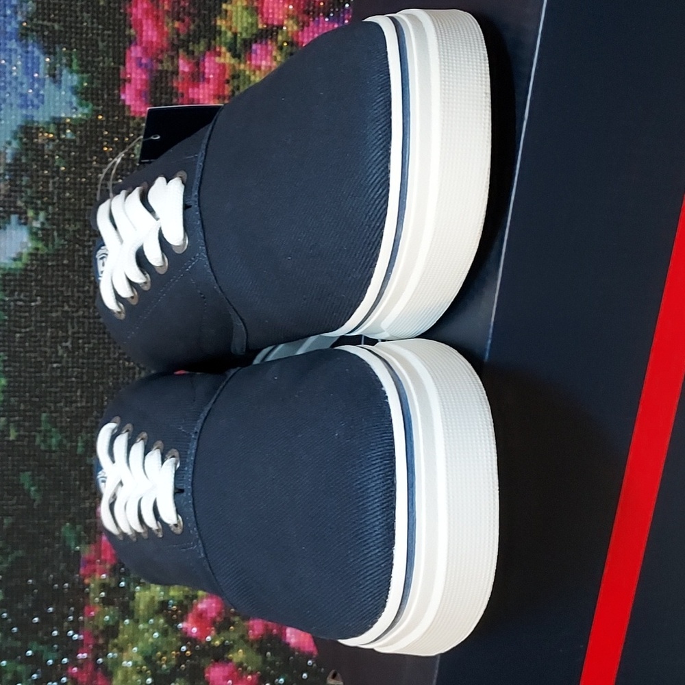 Mens Chaps Navy Chace Canvas Lace-Up Casual Sneaker - Picture 5 of 15